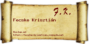 Fecske Krisztián névjegykártya